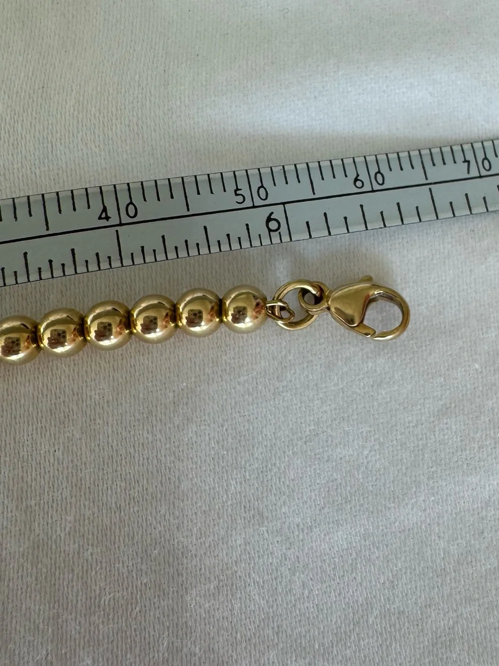 Tiffany and Co. Return to Tiffany 18k Gold 4mm beaded bracelet.  6.5 inches long